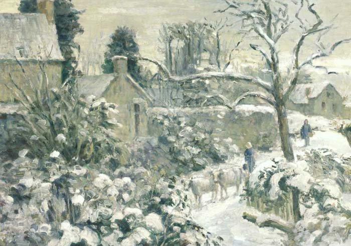 Camille Pissarro Snowscape with Cows Montfoucault oil painting image